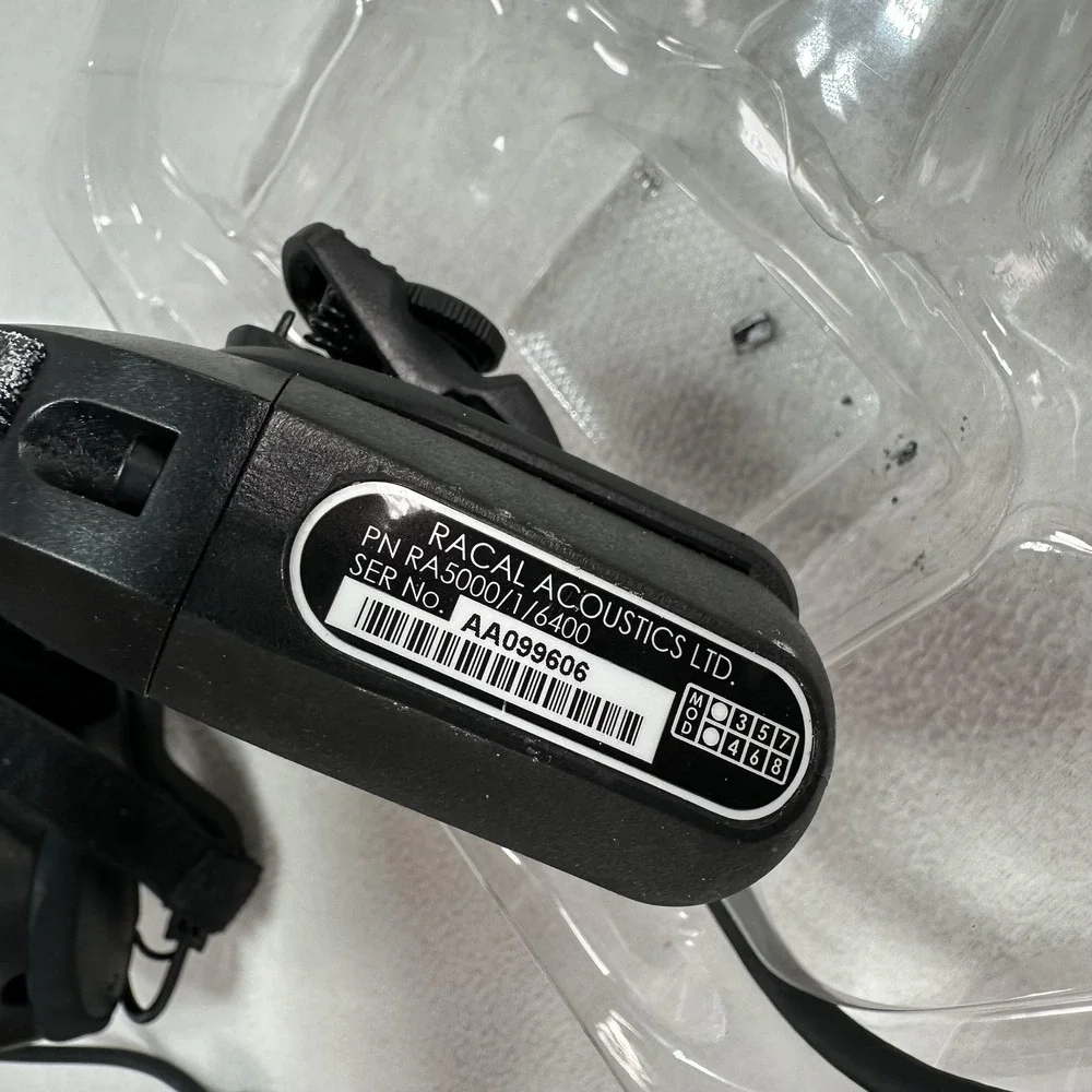 Racal Acoustics RA5000/16400 ITHV2 Tactical Headset Black Over Ear Boom Mic